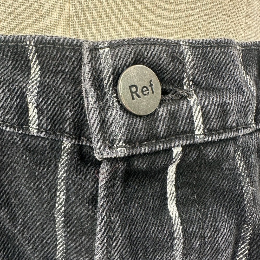 Reformation Dixie high waist button fly Black stripe Cutoff Denim Shorts size 29 - Picture 8 of 9